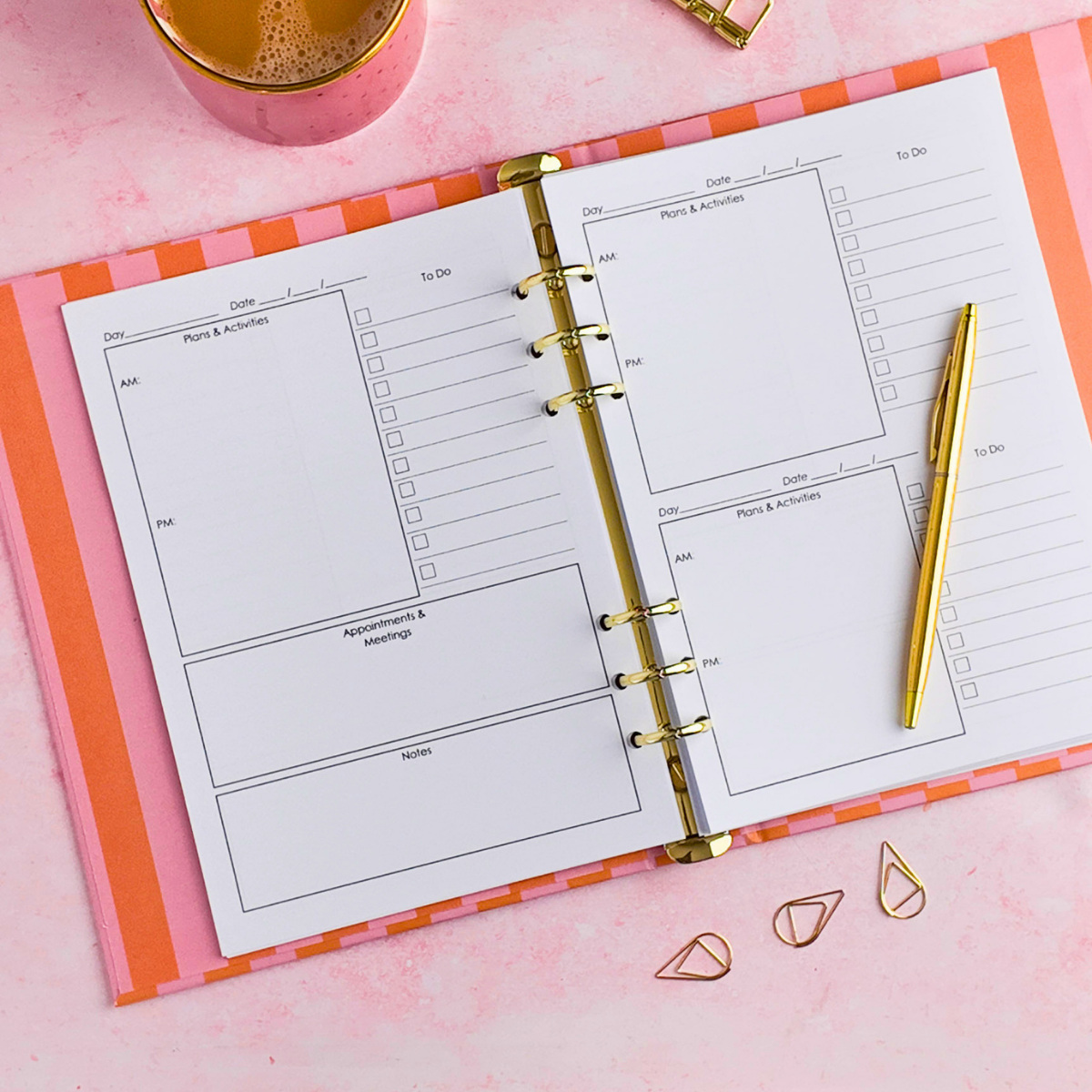 Undated Daily Planner | Binder Refills