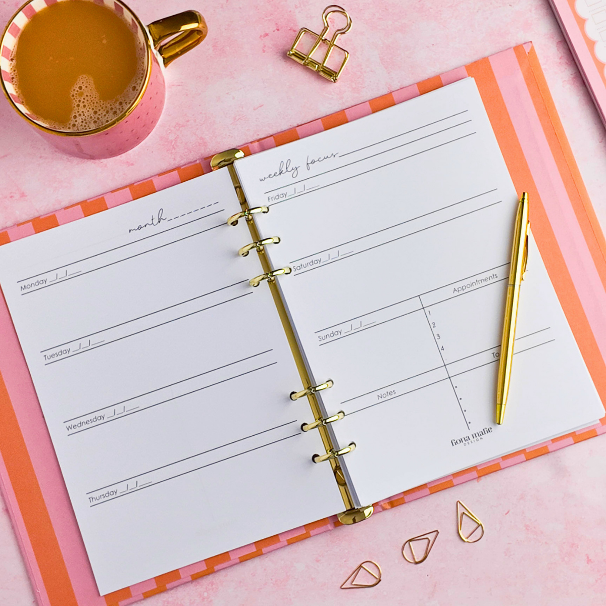Undated Weekly Planner | Binder Refills