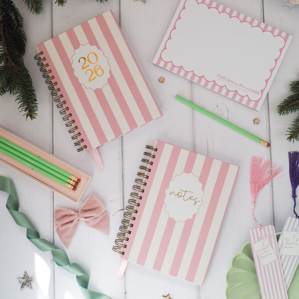 Blush Pink Candy Stripe | Notebook