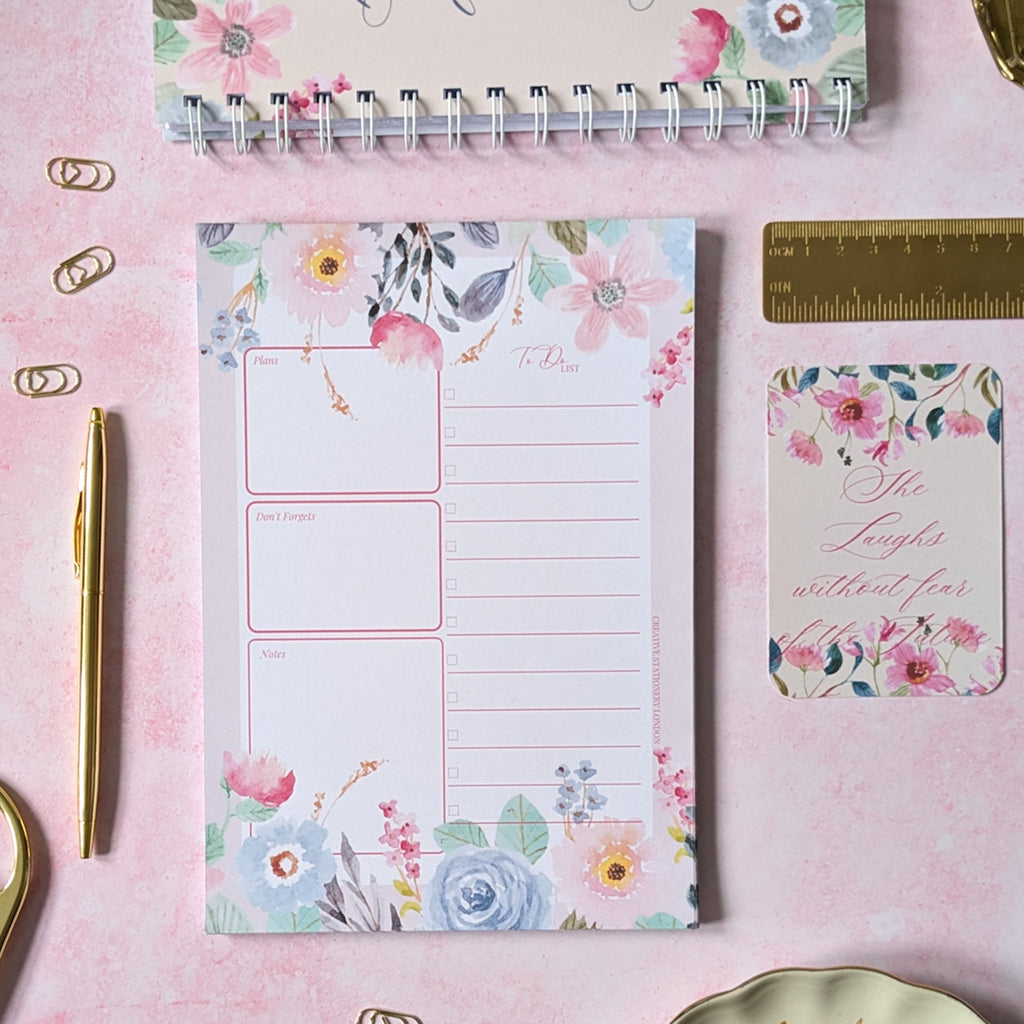 Floral Borders | Daily Desk Planner