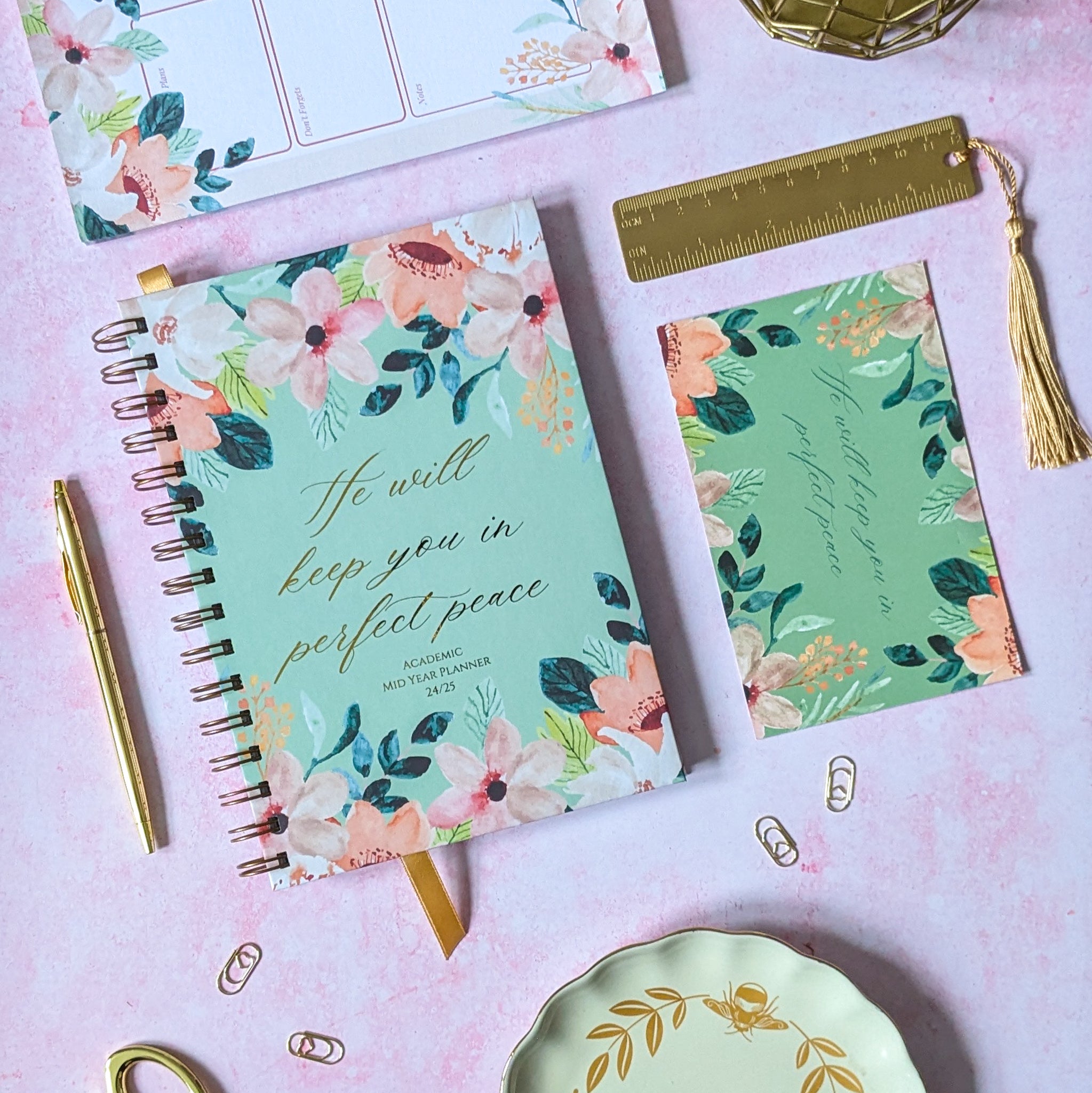 Undated Planner | He will keep you in perfect peace | Isaiah 26:3