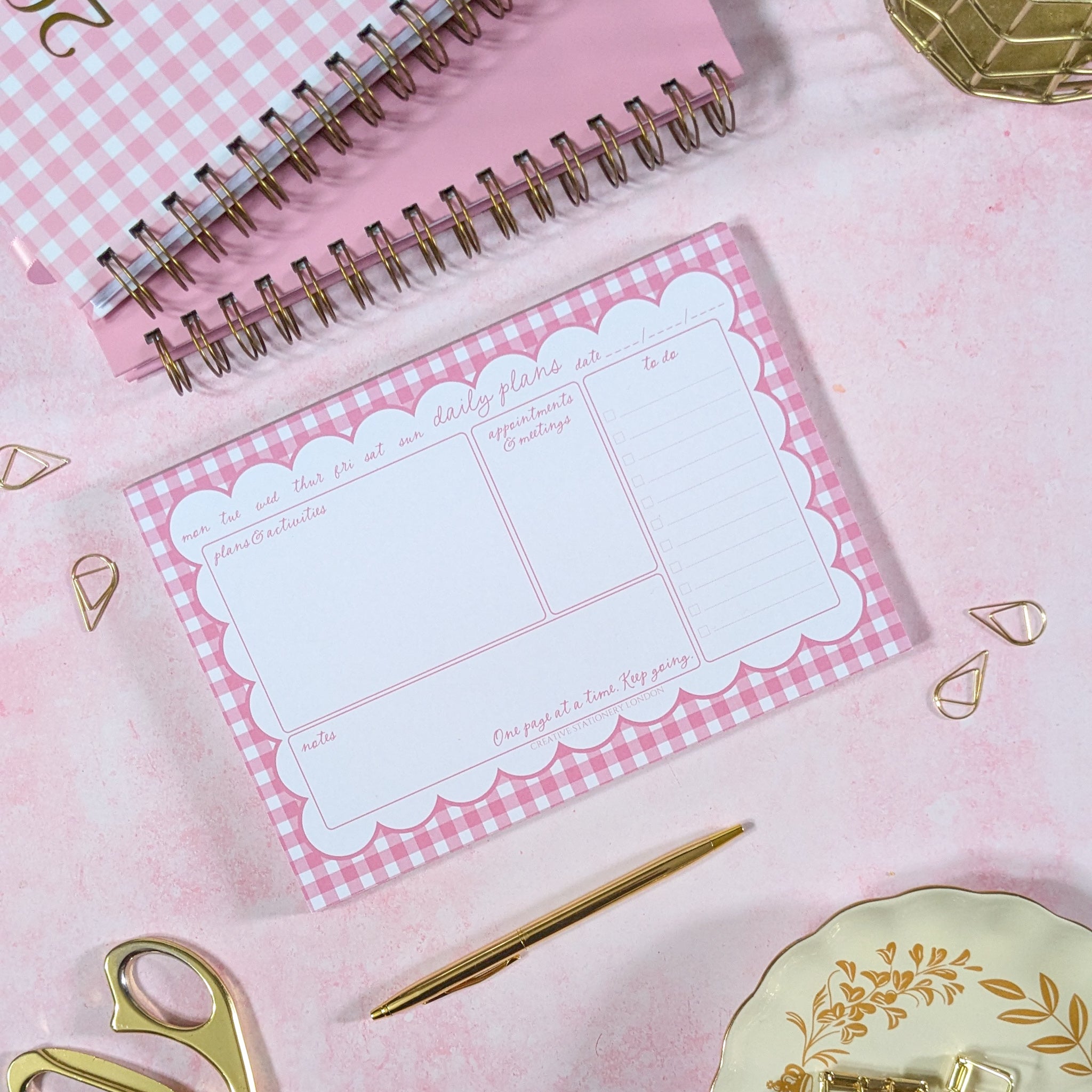 One page at a time keep going | Daily Desk Planner
