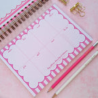 Hot Pink Candy Stripe | Weekly Desk Planner