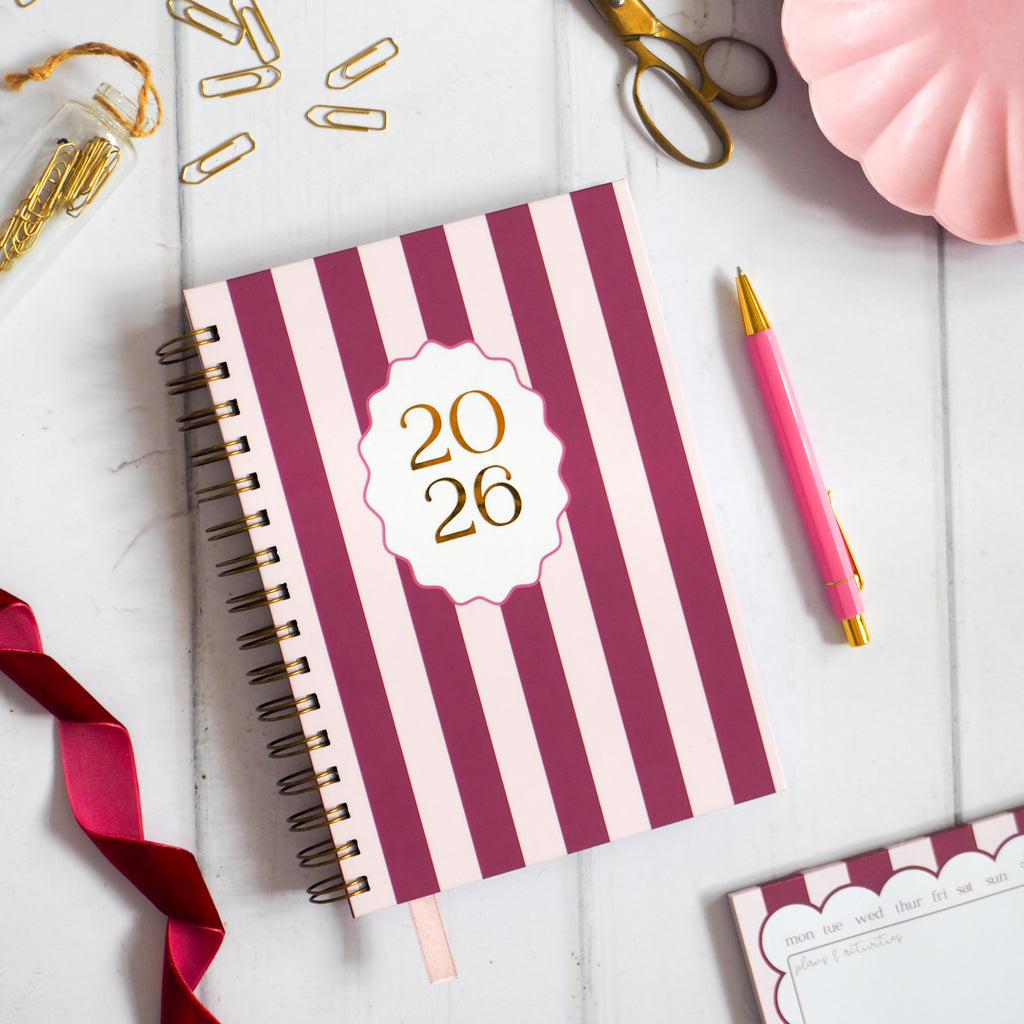 26 - 27 Dated Mid Year Diary | Candy Stripe