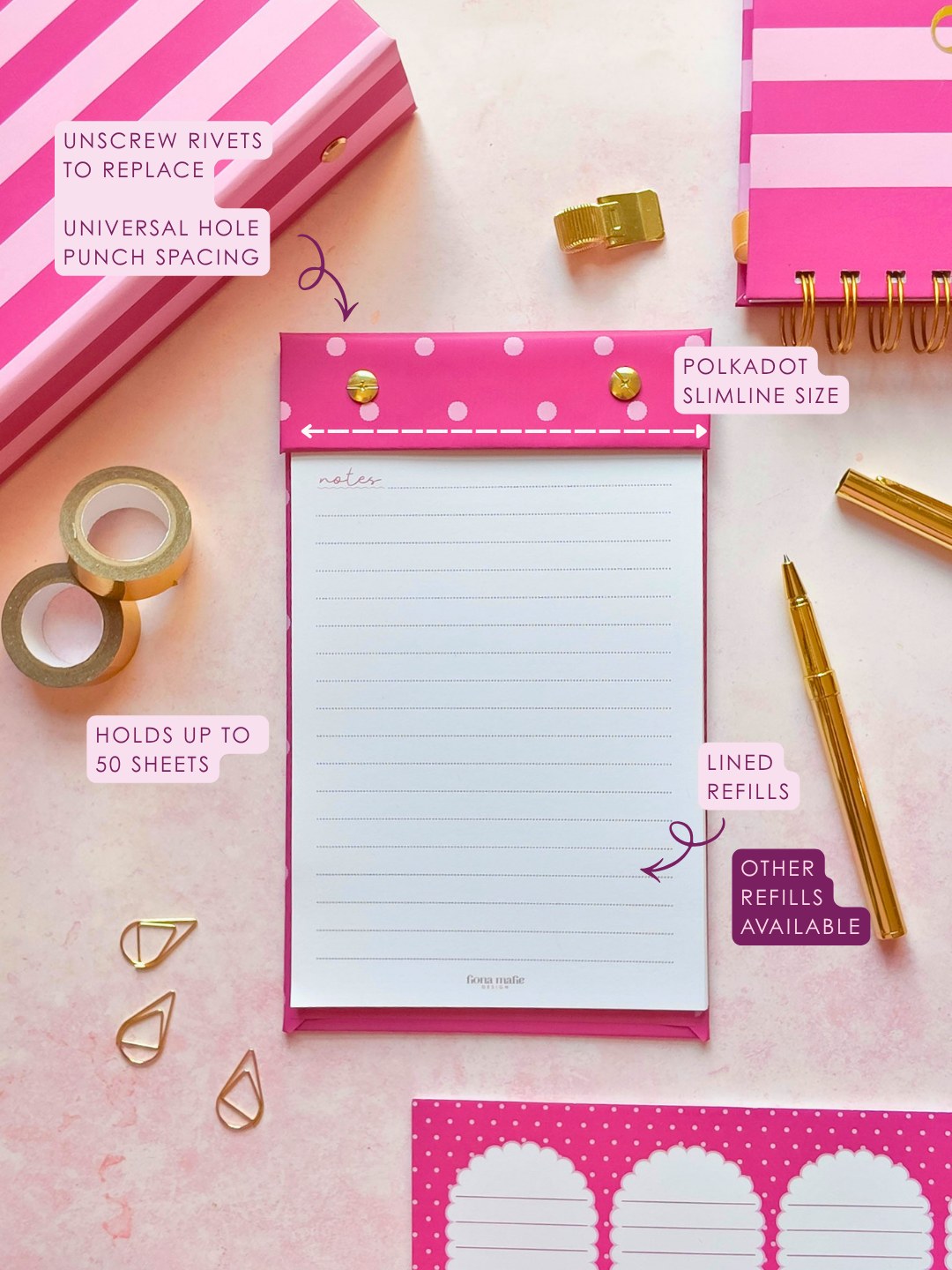 Mulberry | Slimline Refillable Notepad | Colour of Autumn Winter