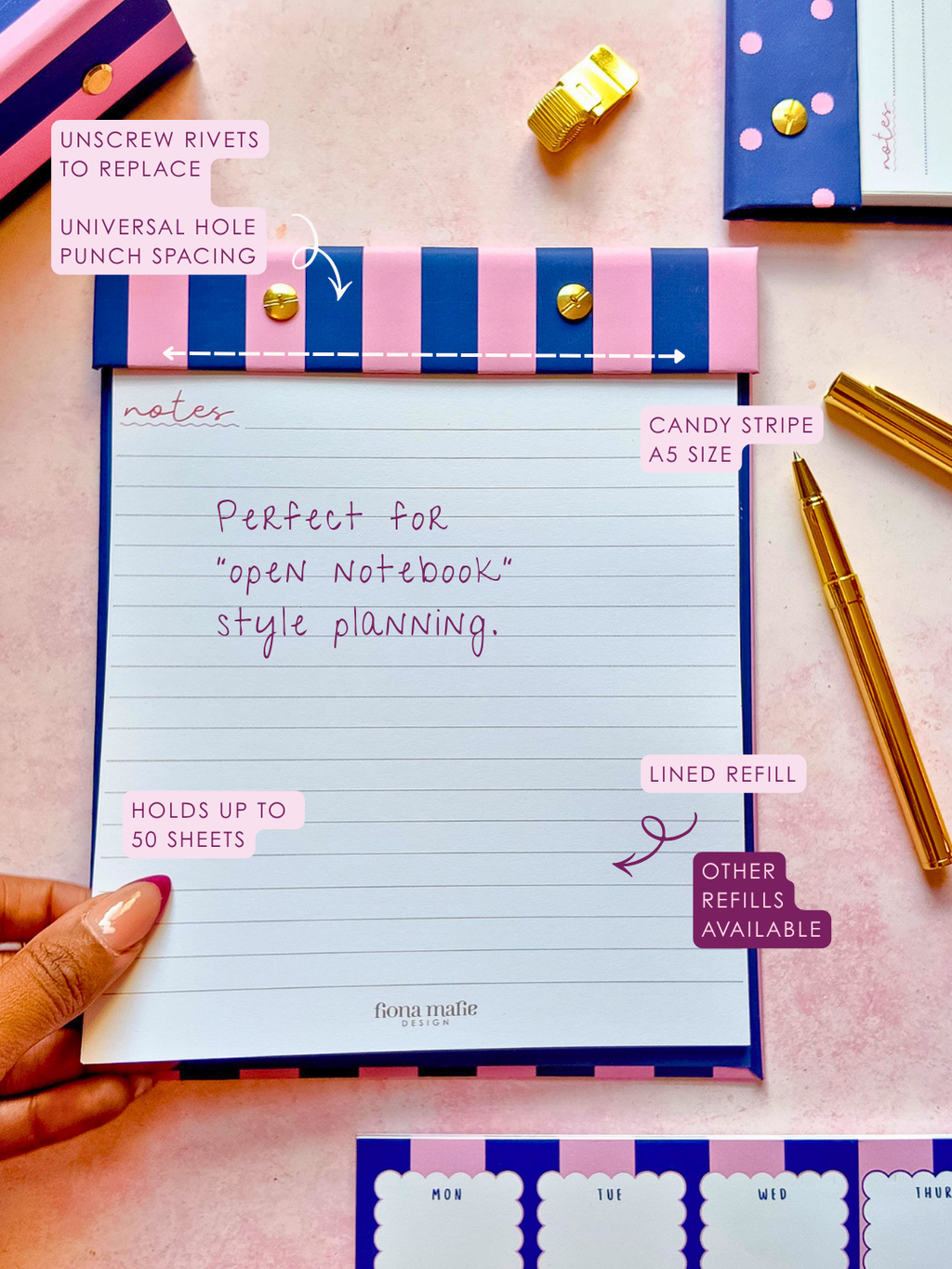 Navy | A5 Refillable Notepad | Colour of Autumn Winter