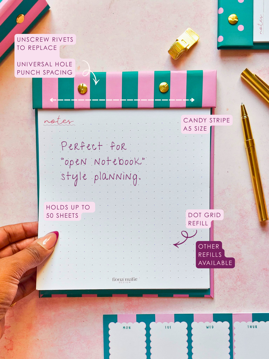 Teal | A5 Refillable Notepad | Colour of Autumn Winter
