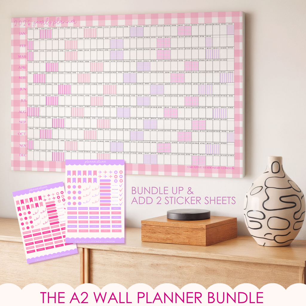 PRE ORDER | The 26-27 Mid Year Wall Planner & Sticker Sheets Bundle