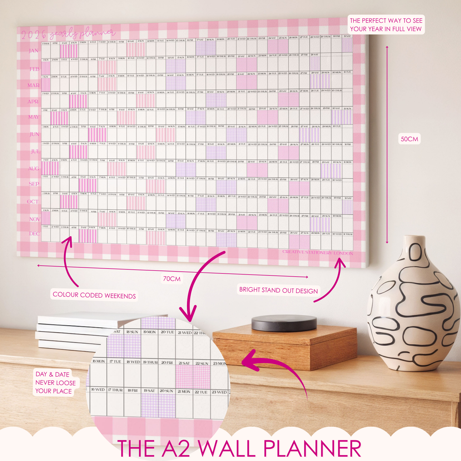 PRE ORDER | Mid Year 26 - 27 A2 Landscape Wall Planner