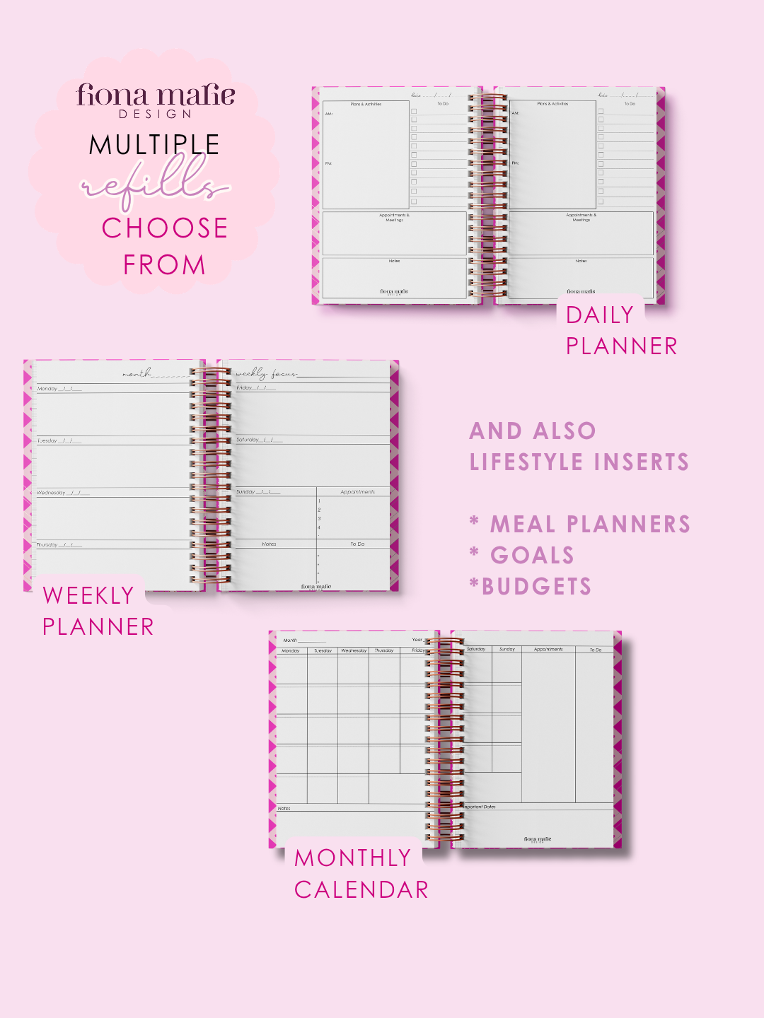 PRE ORDER - Hot Pink - 6 Ring Binder